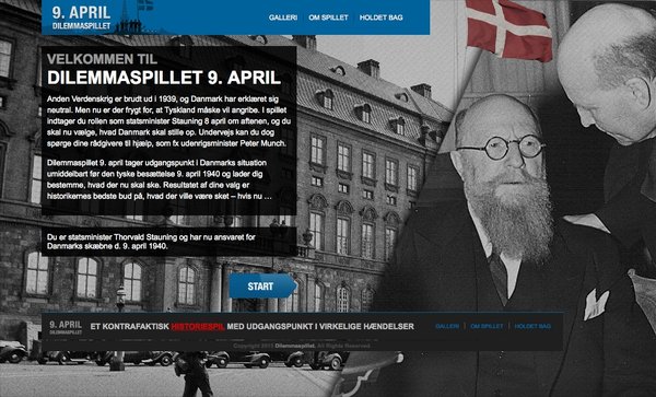 Screen-shot dilemmaspillet 9. april