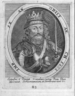 Kobberstik af Knud 6. fra 1685