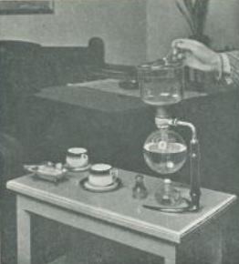 Kaffetilberedning på kolbe