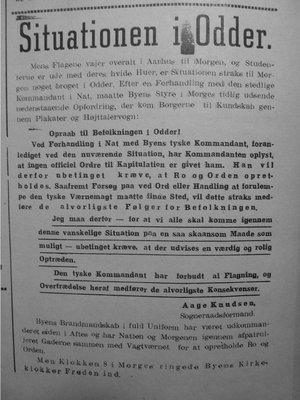 Opraab til befolkningen i Odder 5. maj 1945