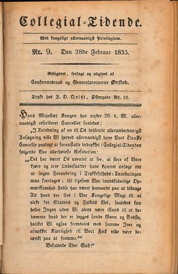 Frederik 6.s svar i Collegial-Tidende