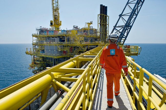 Mærsk drilling platform in the North Sea