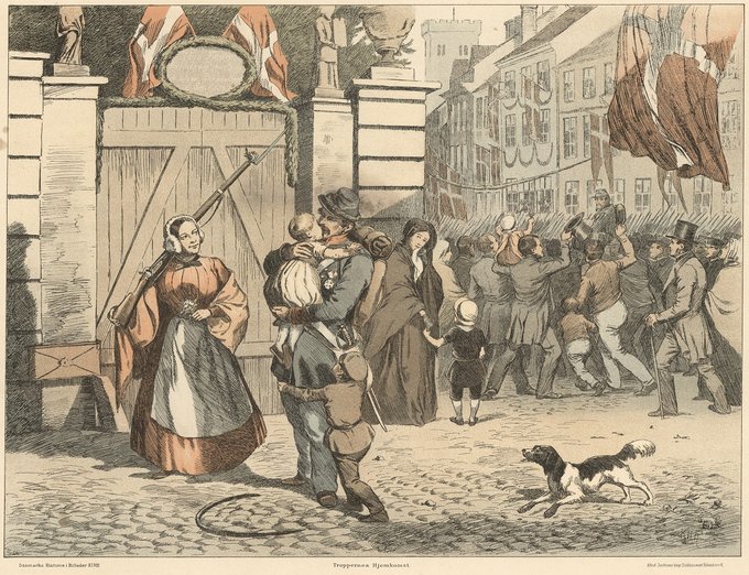 David Monies maleri fra 1850 gengivet som litografi efter en tegning udarbejdet af Karl Hansen Reistrup.