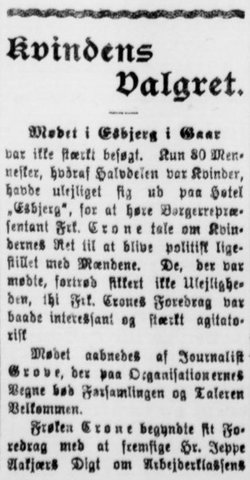 Udklip fra Vestjyllands Social-Demokrat den 20. marts 1911