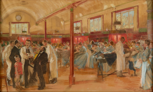 Finseninstituttets lyssal malet af P.S. Krøyer