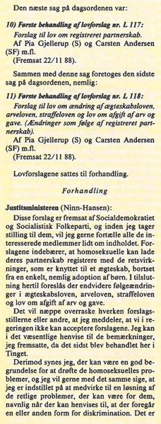 Lovforslagets førstebehandling i Folketinget