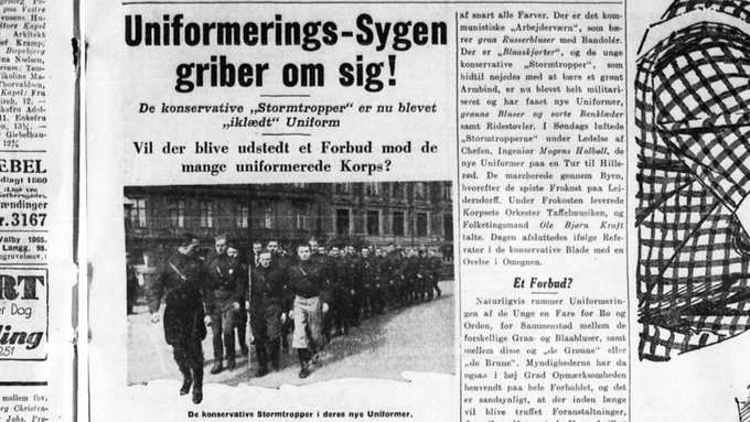 KU’s stormtropper i uniform foråret 1933
