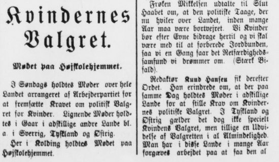 Udklip fra Kolding Social-Demokrat den 21. marts 1911