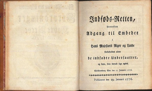 Forordning om indfødsret for embedsmænd af 15. januar 1776