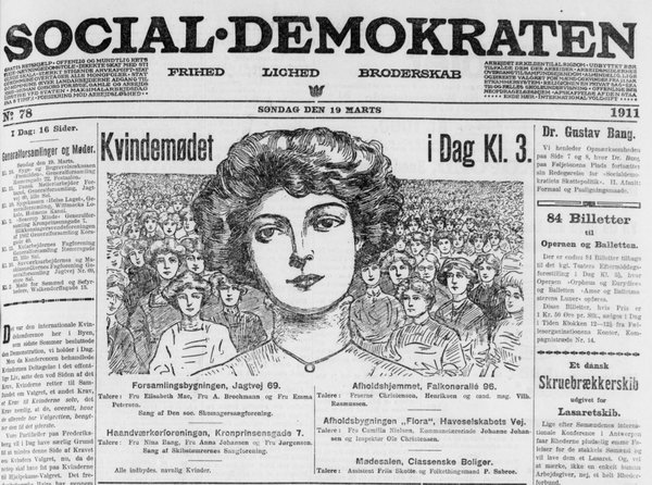 Forsiden af Social-Demokraten den 19. marts 1911