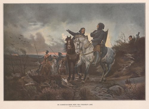 De sammensvorne rider fra Finderup om morgenen efter drabet på Erik Klipping Sankt Cæcilie nat i november 1286