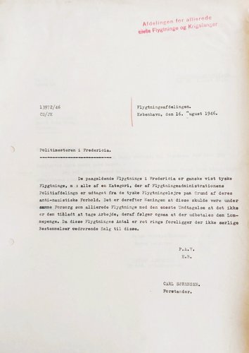 Det originale brev fra Dansk Røde Kors