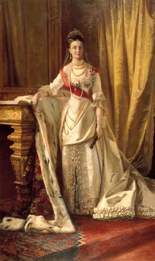 Helfigursportræt af dronning Louise 