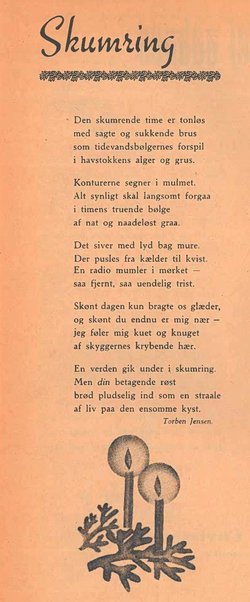 Digtet 'Skumring' af Toben Jensen