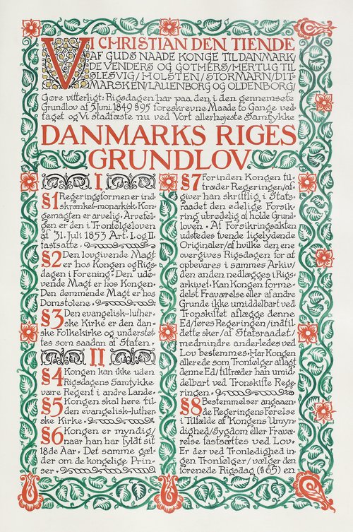 Første side af 1915 grundloven.
