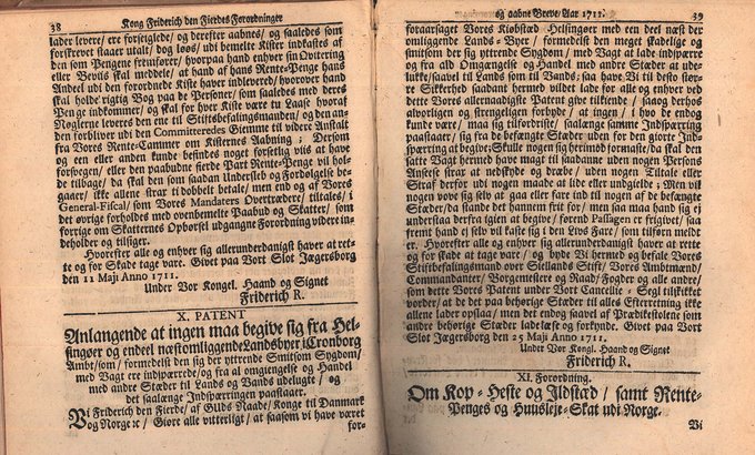 Patent der bekendtgjorde, at købstaden Helsingør skulle afspærres med vagter i forsøget på at begrænse pestepidemien