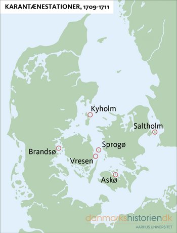 Kort over karantænestationerne