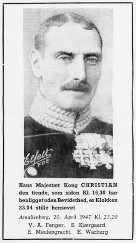 Christian 10.s dødannonce