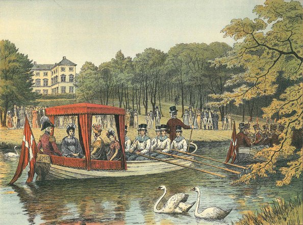 Frederik 6. sejler i Frederiksberg Have