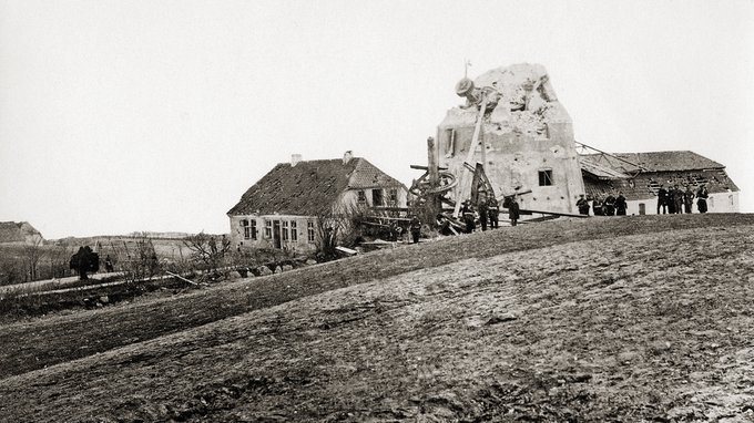 The Danish fortification at Dybbøl after the battle on 18 April 1864