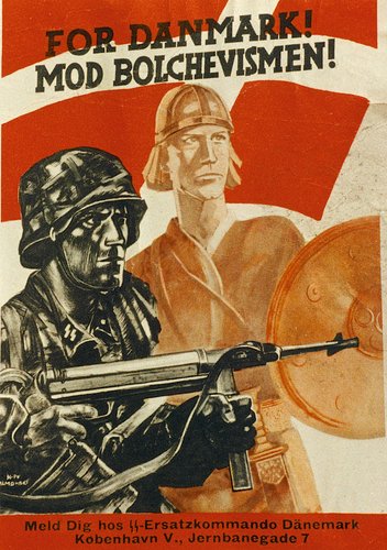 Tysk soldat foran dansk viking.