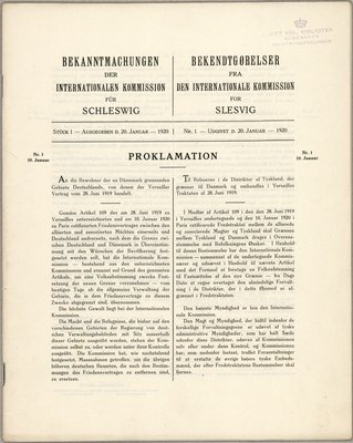 Bekendtgørelser fra Den Internationale Kommission, 10. januar 1920