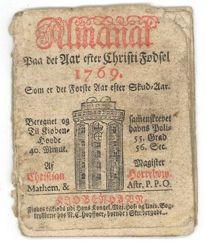 Københavns Universitets Almanak fra 1769