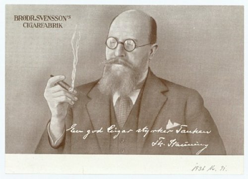 Cigarreklame med Stauning fra 1936