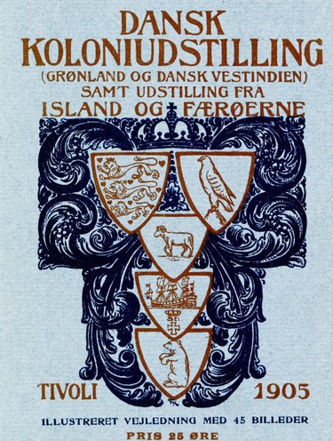 Forsiden af Andreas Bruuns illustrerede vejledning over koloniudstillingen 1905
