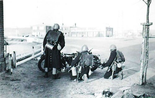 Danske soldater med maskinkanon, Aabenraa 9. april 1940