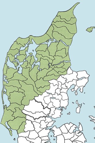 Kort over de oprørske herreder