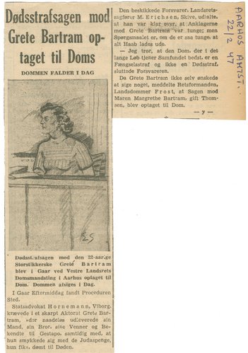 Udklip af Aarhus Amtstidende 22. februar 1947.