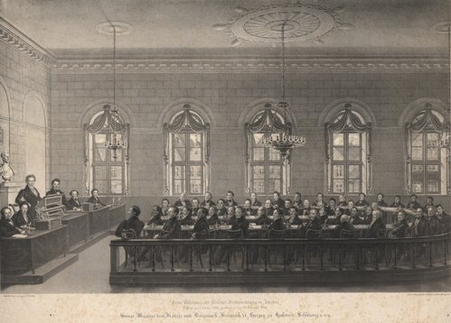 Litografi af den første stænderforsamling i Itzeho i Holsten, 1835