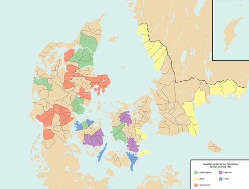 Højadlens besiddelser omkring 1465