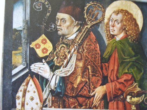 Portræt af Jens Ifversen Lange på Bent Notkes altertavle i Aarhus domkirke