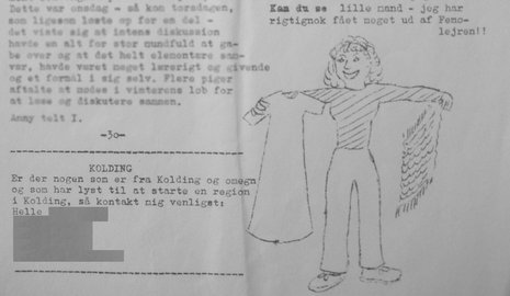 Tegning af kvinde fra lejravisen