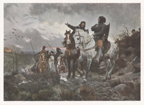 Otto Baches maleri af de sammensvorne efter mordet i Finderup Lade
