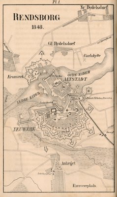 Kort over Rendsborg Fæstning 1848 