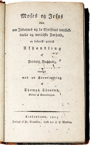 Forsiden af 'Moses og Jesus' fra 1813