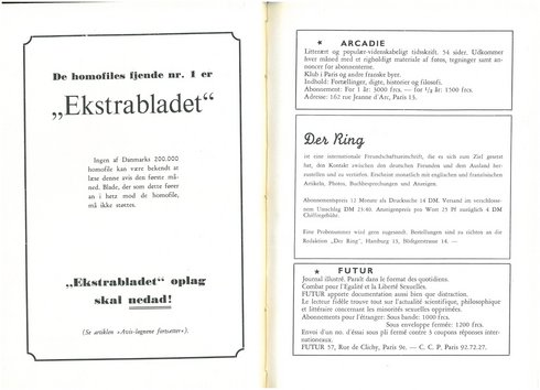 Opslag i det homoseksuelle blad 'Vennen'