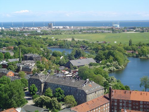 Udsigt over Christiania fra Vor Frelsers Kirke 