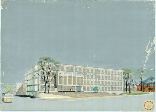 Oprindelige arkitekttegninger til Aarhus Rådhus