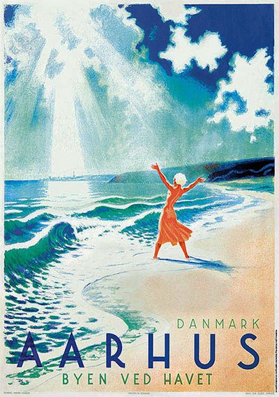 Henrik Hansens plakat Aarhus byen ved havet