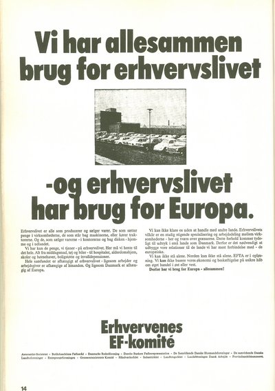 Ja-plakat fra Erhvervenes EF-komité
