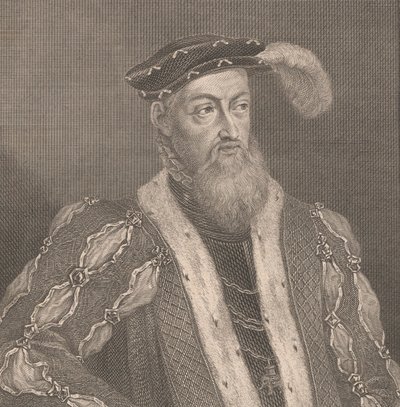 Kobberstik af Christian 3. fra 1700-tallet.